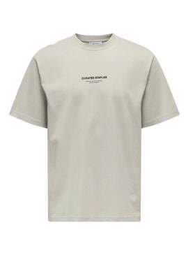 Camiseta Only and Sons Curated beige para hombre