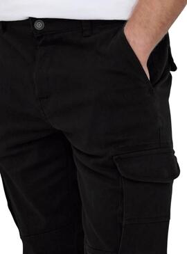 Pantalón Only and Sons Carter cargo negro para hombre
