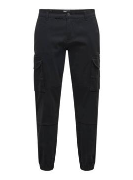 Pantalón Only and Sons Carter cargo negro para hombre