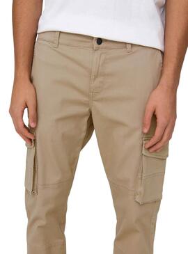 Pantalón Only and Sons Carter cargo beige para hombre