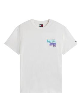 Camiseta Tommy Jeans Stack Backprint blanco para hombre