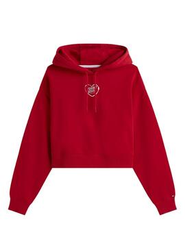 Sudadera Tommy Jeans Heart rojo para mujer