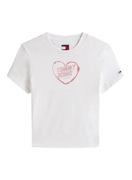 Camiseta Tommy Jeans Heart blanco para mujer