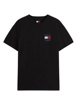 Camiseta Tommy Jeans Flag negro para hombre
