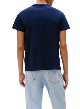 Camiseta Tommy Jeans Flag Slim azul marino para hombre