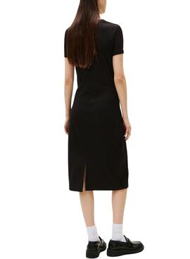 Vestido Tommy Jeans Rib Bodycon negro para mujer