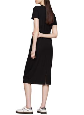 Vestido Tommy Jeans Rib Bodycon negro para mujer