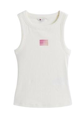 Camiseta Tommy Jeans Gradient blanco para mujer
