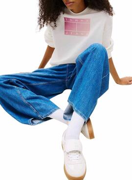Sudadera Tommy Jeans Gradient blanco para mujer