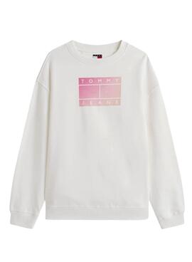 Sudadera Tommy Jeans Gradient blanco para mujer