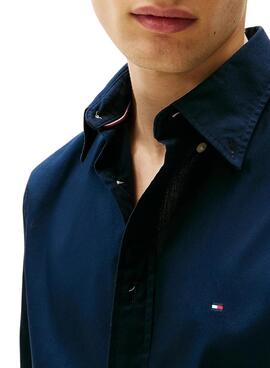 Camisa Tommy Hilfiger Core Flex azul marino para hombre