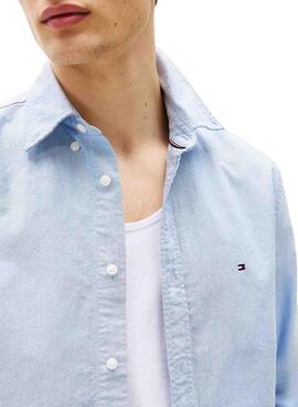 Camisa Tommy Hilfiger Solid Heritage Oxford azul para hombre