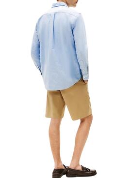 Camisa Tommy Hilfiger Solid Heritage Oxford azul para hombre