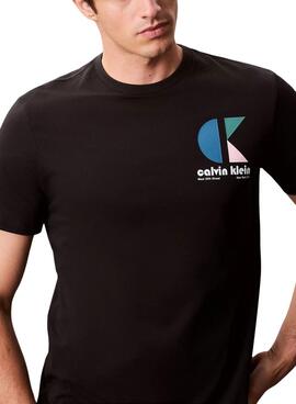 Camiseta Calvin Klein Jeans Bauhaus negro  para hombre