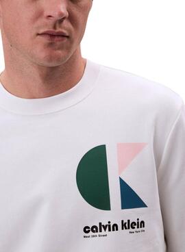 Sudadera Calvin Klein Jeans Bauhaus blanco para hombre