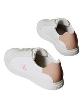 Zapatillas Calvin Klein Jeans Low Pro Cups blanco y rosa para mujer
