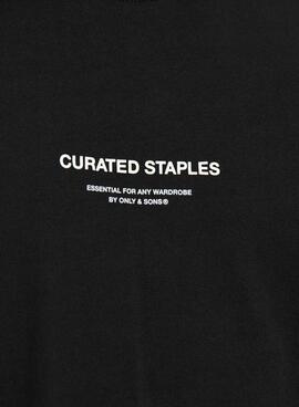 Camiseta Only and Sons Curated negro para hombre