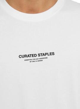Camiseta Only and Sons Curated blanco para hombre