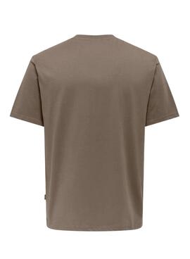 Camiseta Only and Sons Dawson marrón para hombre