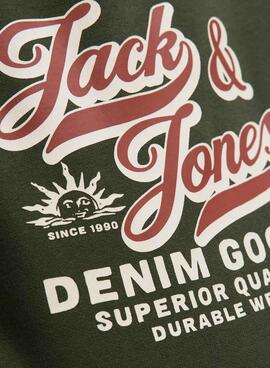Sudadera Jack and Jones Logo verde para niño