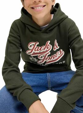 Sudadera Jack and Jones Logo verde para niño