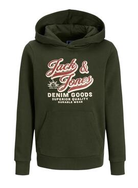 Sudadera Jack and Jones Logo verde para niño