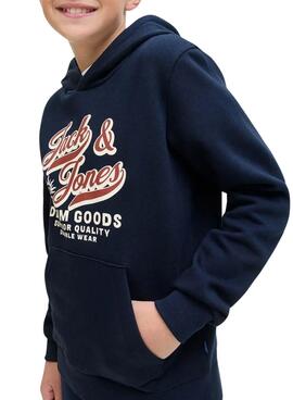 Sudadera Jack and Jones Logo azul marino para niño