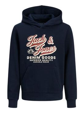 Sudadera Jack and Jones Logo azul marino para niño
