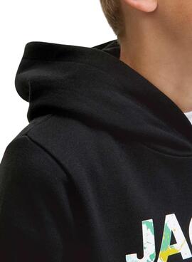 Sudadera capucha Jack and Jones Geplas negro niño
