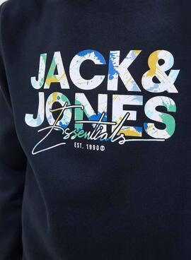 Sudadera capucha Jack and Jones Geplas marino niño