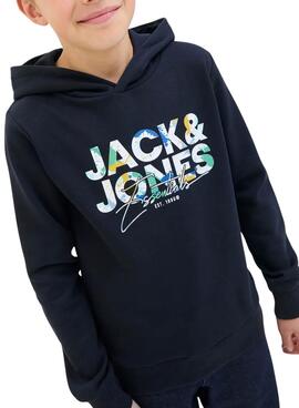 Sudadera capucha Jack and Jones Geplas marino niño