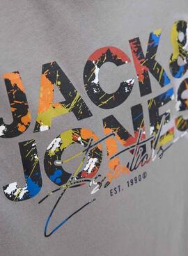 Camiseta Jack and Jones Geplas gris para niño