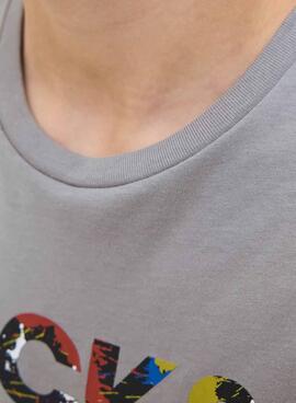 Camiseta Jack and Jones Geplas gris para niño