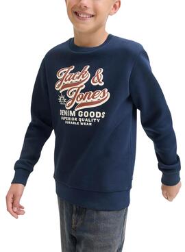 Sudadera Jack and Jones Logo azul marino para niño