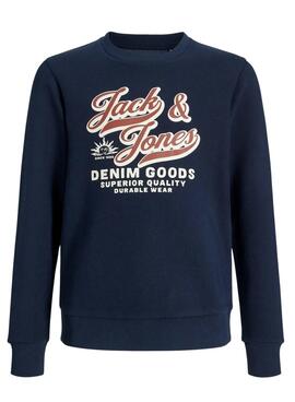 Sudadera Jack and Jones Logo azul marino para niño