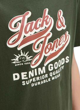 Camiseta Jack and Jones Logo verde para hombre