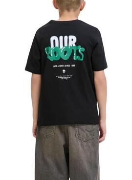 Camiseta Jack and Jones Wobly negro para niño