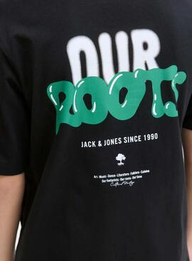 Camiseta Jack and Jones Wobly negro para niño