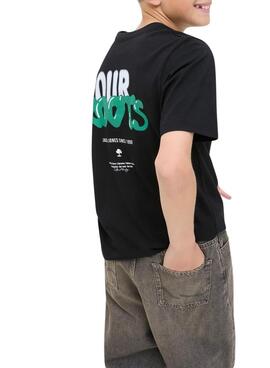 Camiseta Jack and Jones Wobly negro para niño