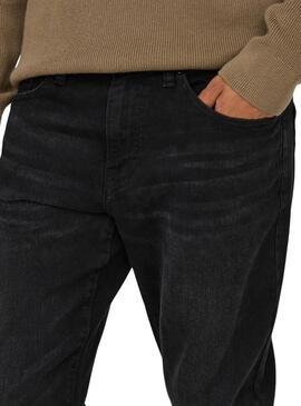 Pantalón vaquero Only and Sons Weft negro para hombre