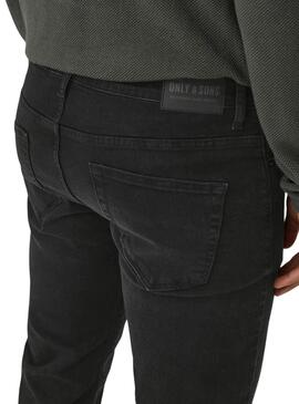 Pantalón vaquero Only and Sons Weft negro para hombre