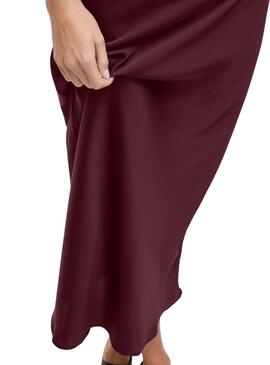 Falda Vila Viellette granate para mujer