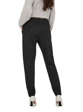 Pantalón Only Poptrash raya diplomática negro para mujer