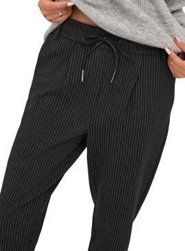 Pantalón Only Poptrash raya diplomática negro para mujer