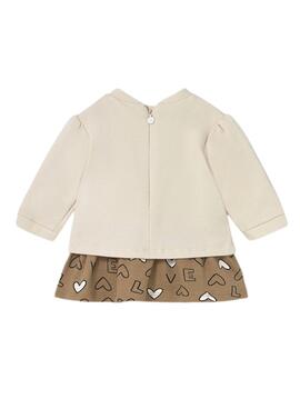 Vestido Mayoral combinado felpa muñeca para bebé