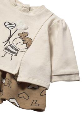 Vestido Mayoral combinado felpa muñeca para bebé