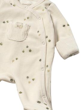Pijama Mayoral tundosado estampado beige para bebé