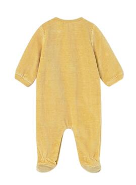 Pijama Mayoral tundosado amarillo para bebé