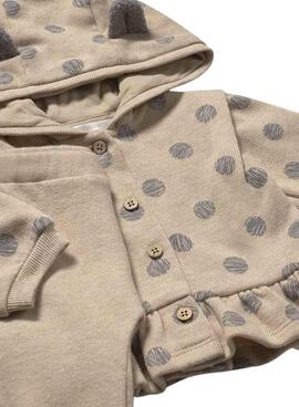 Chándal Mayoral punto 3 piezas tostado para bebé