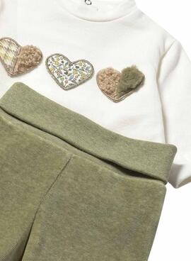 Conjunto Mayoral polaina verde y sudadera bebé